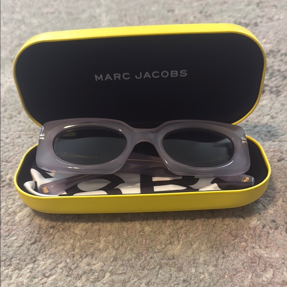 Marc Jacobs Lavender Sunglasses with Bright Yellow Case
